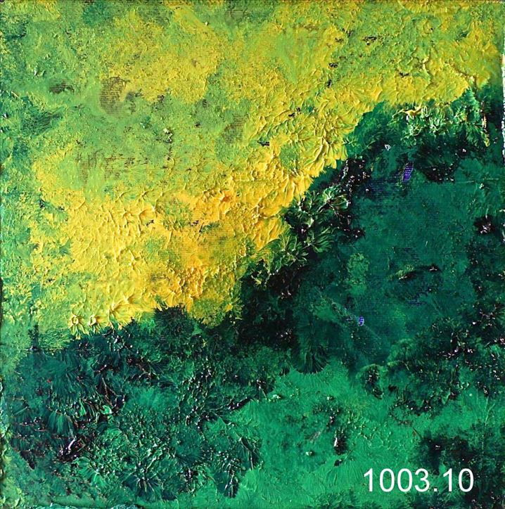 Abstract Painting 'Hill and Sunset'